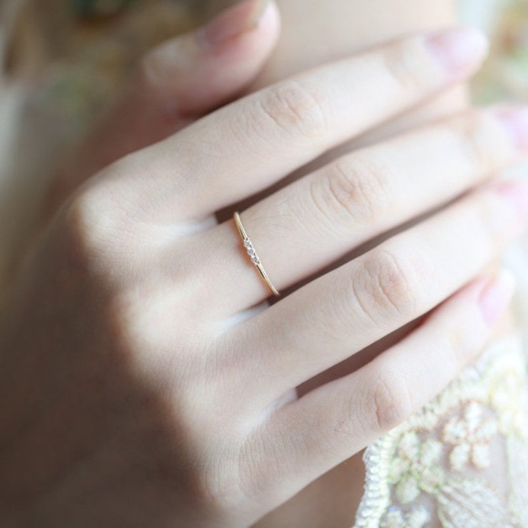 CZ Stacking Ring, Thin CZ Ring, - Picture 5 of 8